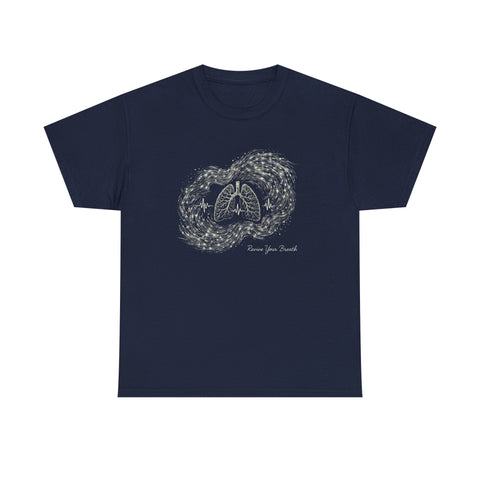 Revive Your Breath – Cosmic Lung Tee | Galaxy - Inspired Respiratory Wellness T-Shirt with Heartbeat Design