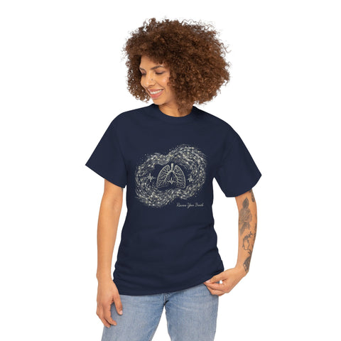 Revive Your Breath – Cosmic Lung Tee | Galaxy - Inspired Respiratory Wellness T-Shirt with Heartbeat Design