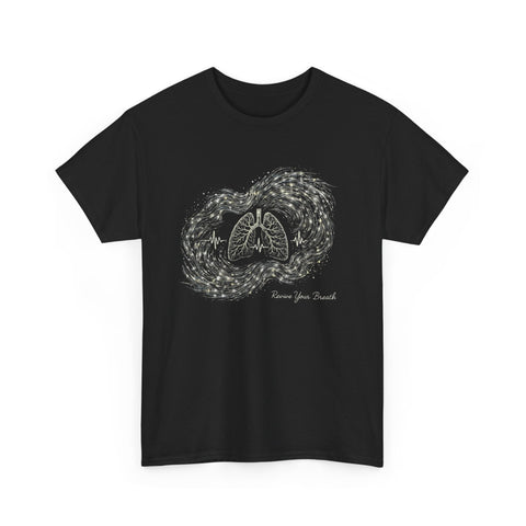 Revive Your Breath – Cosmic Lung Tee | Galaxy - Inspired Respiratory Wellness T-Shirt with Heartbeat Design