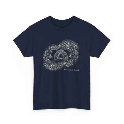 Revive Your Breath – Cosmic Lung Tee | Galaxy - Inspired Respiratory Wellness T-Shirt with Heartbeat Design