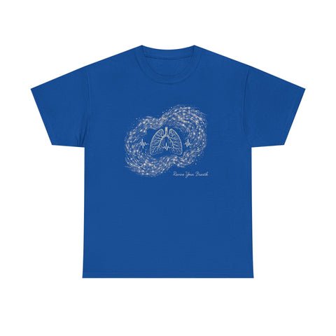 Revive Your Breath – Cosmic Lung Tee | Galaxy - Inspired Respiratory Wellness T-Shirt with Heartbeat Design