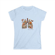 Revive Your Breath – Floral Lung Tee | Botanical Wellness T-Shirt for Inspiration & Healing - Revive Your Breath